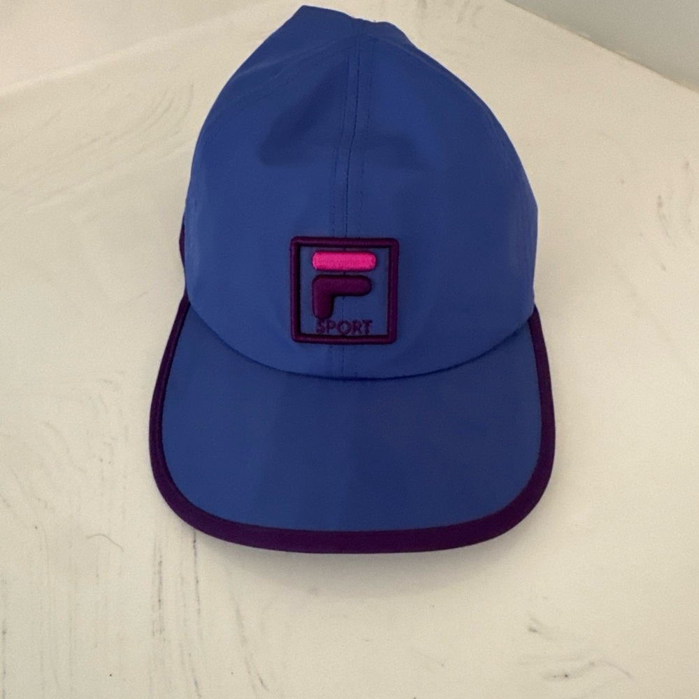 Fila Blue Baseball Cap with Pink Logo and Purple Trim